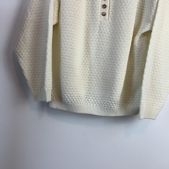 Vintage Jessica Off White Knit ButtonUp Pullover - Picture 5 of 8